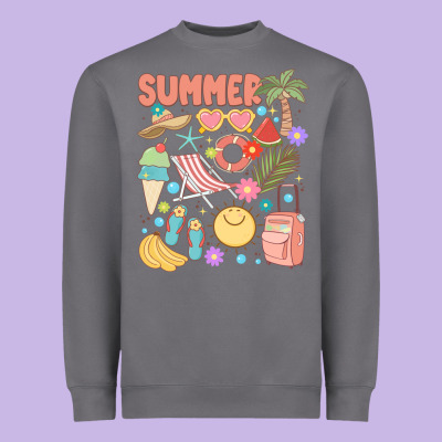 Retro Summer Heavyweight Sweatshirt Designed By Jahusdesignshop