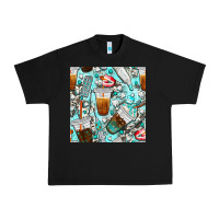 Black dentist coffee cups toothpaste and teeth with cowhide seamless pattern Urban Heavy Tee - BundleAndBundleShop