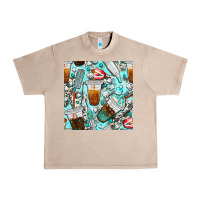 French Oak dentist coffee cups toothpaste and teeth with cowhide seamless pattern Urban Heavy Tee - BundleAndBundleShop