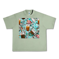 Oil Green dentist coffee cups toothpaste and teeth with cowhide seamless pattern Urban Heavy Tee - BundleAndBundleShop