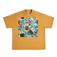 Peanut Butter dentist coffee cups toothpaste and teeth with cowhide seamless pattern Urban Heavy Tee - BundleAndBundleShop