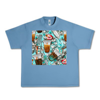 Pebble Blue dentist coffee cups toothpaste and teeth with cowhide seamless pattern Urban Heavy Tee - BundleAndBundleShop