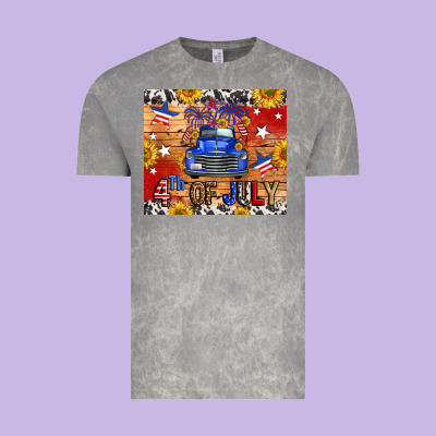Fourth Of July Truck Vintage Tee Designed By Fadigitalartstudio