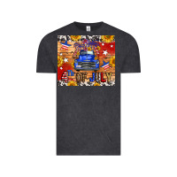 Vintage Black Fourth Of July Truck Vintage Tee - FaDigitalArtStudio