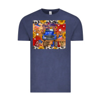 Vintage Denim Fourth Of July Truck Vintage Tee - FaDigitalArtStudio