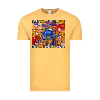 Vintage Mustard Fourth Of July Truck Vintage Tee - FaDigitalArtStudio
