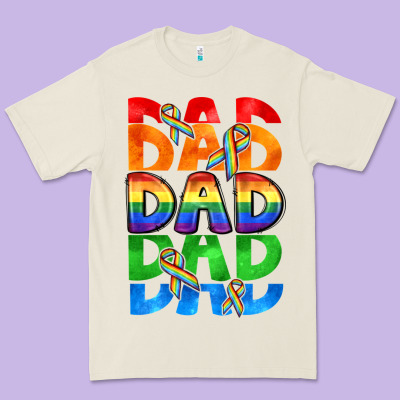 Dad Dad Dad Pride Premium Tee Designed By Cowgirlartshop