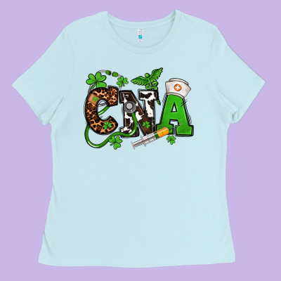 St. Patrick's Day Cna Ladies Tee Designed By Oliviacreatesart