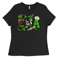 Black St. Patrick's Day CNA Ladies Tee - OliviaCreatesArt