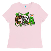 Bubblegum Pink St. Patrick's Day CNA Ladies Tee - OliviaCreatesArt