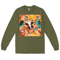 Army Green western farm animals seamless pattern Long Sleeve Tee - BundleAndBundleShop