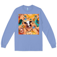 Colony Blue western farm animals seamless pattern Long Sleeve Tee - BundleAndBundleShop