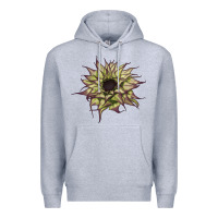 Heather Grey sun   fill purple sunflower Premium Hoodie - LillyAllenDesigns