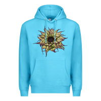 Ocean Blue sun   fill purple sunflower Premium Hoodie - LillyAllenDesigns