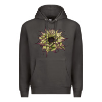 Smoke sun   fill purple sunflower Premium Hoodie - LillyAllenDesigns