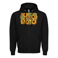 Black cactus leopard sunflower glitter background Zipper Hoodie - AdoDesignShop