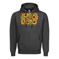 Charcoal Heather cactus leopard sunflower glitter background Zipper Hoodie - AdoDesignShop
