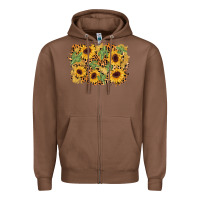 Chestnut cactus leopard sunflower glitter background Zipper Hoodie - AdoDesignShop