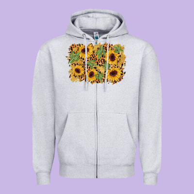 Cactus Leopard Sunflower Glitter Background Zipper Hoodie Designed By Adodesignshop