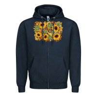 Navy cactus leopard sunflower glitter background Zipper Hoodie - AdoDesignShop