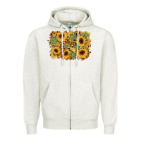 Oatmeal Heather cactus leopard sunflower glitter background Zipper Hoodie - AdoDesignShop