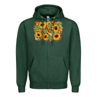 Sports Green cactus leopard sunflower glitter background Zipper Hoodie - AdoDesignShop