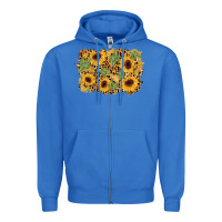 True Royal cactus leopard sunflower glitter background Zipper Hoodie - AdoDesignShop