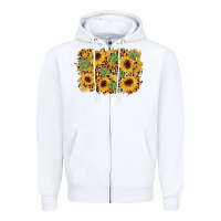 White cactus leopard sunflower glitter background Zipper Hoodie - AdoDesignShop