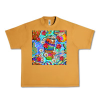 Peanut Butter hippie coffee cups and flowers and peace seamless pattern bbs Urban Heavy Tee - BundleAndBundleShop
