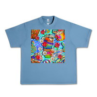 Pebble Blue hippie coffee cups and flowers and peace seamless pattern bbs Urban Heavy Tee - BundleAndBundleShop