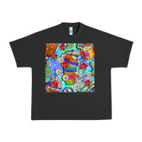 Pigment Black hippie coffee cups and flowers and peace seamless pattern bbs Urban Heavy Tee - BundleAndBundleShop