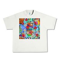Pistachio hippie coffee cups and flowers and peace seamless pattern bbs Urban Heavy Tee - BundleAndBundleShop