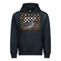 Navy leopard racing  background Urban Hoodie - RanaPortraitStore