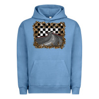 Pigment Pebble Blue leopard racing  background Urban Hoodie - RanaPortraitStore
