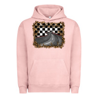 Pigment Salmon leopard racing  background Urban Hoodie - RanaPortraitStore