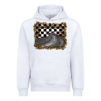 White leopard racing  background Urban Hoodie - RanaPortraitStore