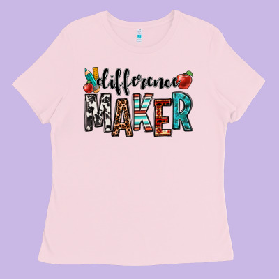 Difference Maker Teacher Ladies Tee Designed By Oliviacreatesart