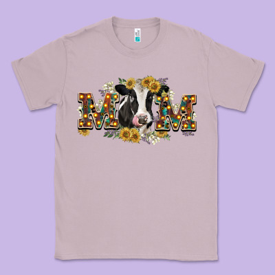 Mom With Cow Classic Tee Designed By Cowgirlartshop