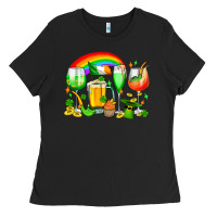Black wine glasses st. patricks Ladies Tee - OliviaCreatesArt