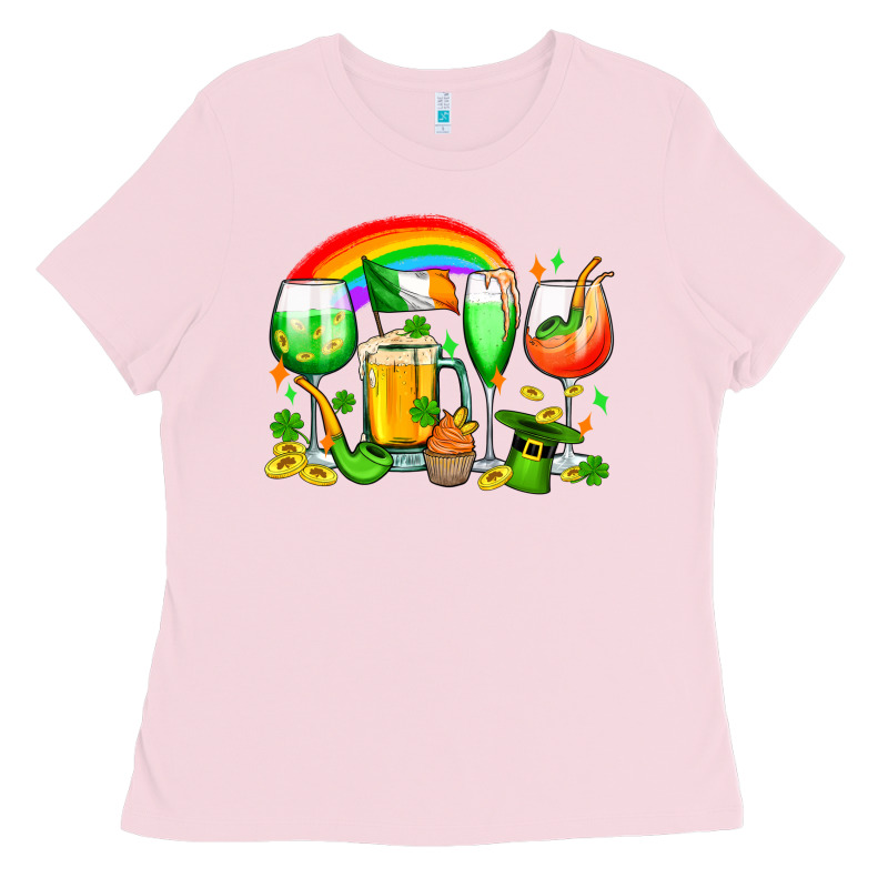 Wine Glasses St. Patricks Ladies Tee by OliviaCreatesArt | Teevron