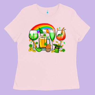Wine Glasses St. Patricks Ladies Tee Designed By Oliviacreatesart