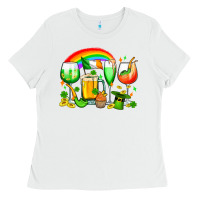 White wine glasses st. patricks Ladies Tee - OliviaCreatesArt