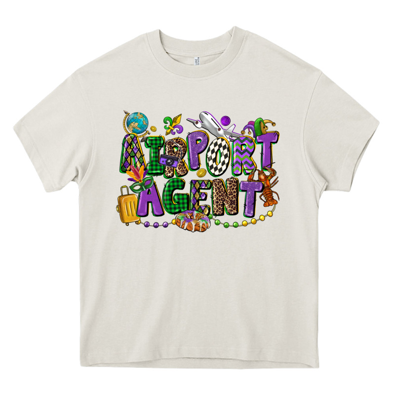 Airport Agent Mardi Gras Heavy Core Tee by CowGirlArtShop | Teevron