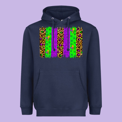 Mardi Gras Brush Stoke Heavyweight Hoodie Designed By Jahusdesignshop