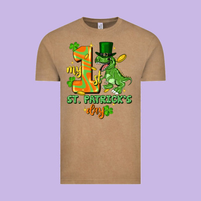 My First St. Patricks Day Vintage Tee Designed By Fadigitalartstudio