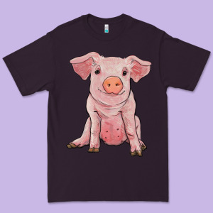 Sitting Pig Premium Tee Designed By Ranaportraitstore