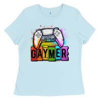 Baby Blue gaymer lgbtq gaming Ladies Tee - OliviaCreatesArt