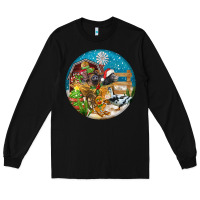 Black Christmas  farm animals Long Sleeve Tee - FaDigitalArtStudio