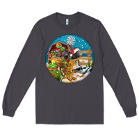 Smoke Christmas  farm animals Long Sleeve Tee - FaDigitalArtStudio