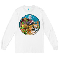 White Christmas  farm animals Long Sleeve Tee - FaDigitalArtStudio